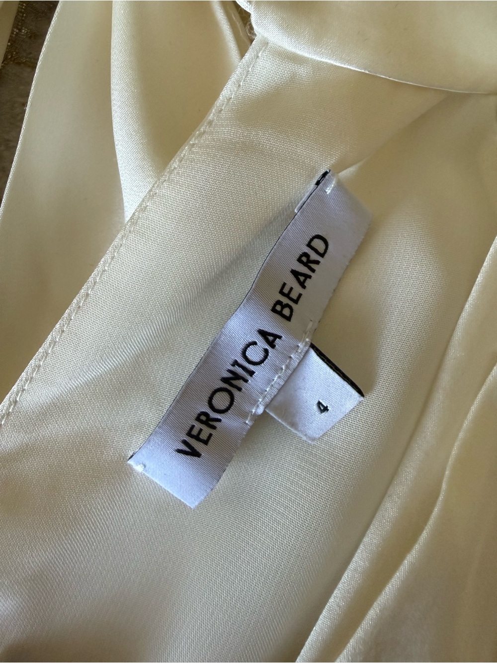 Veronica Beard Cream Satin Top - Picture 2 of 8
